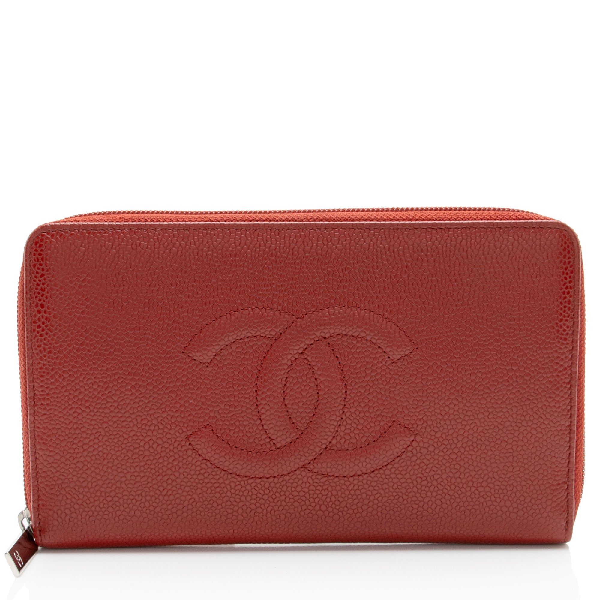 Chanel Caviar Leather Timeless Zip Around Organizer Wallet