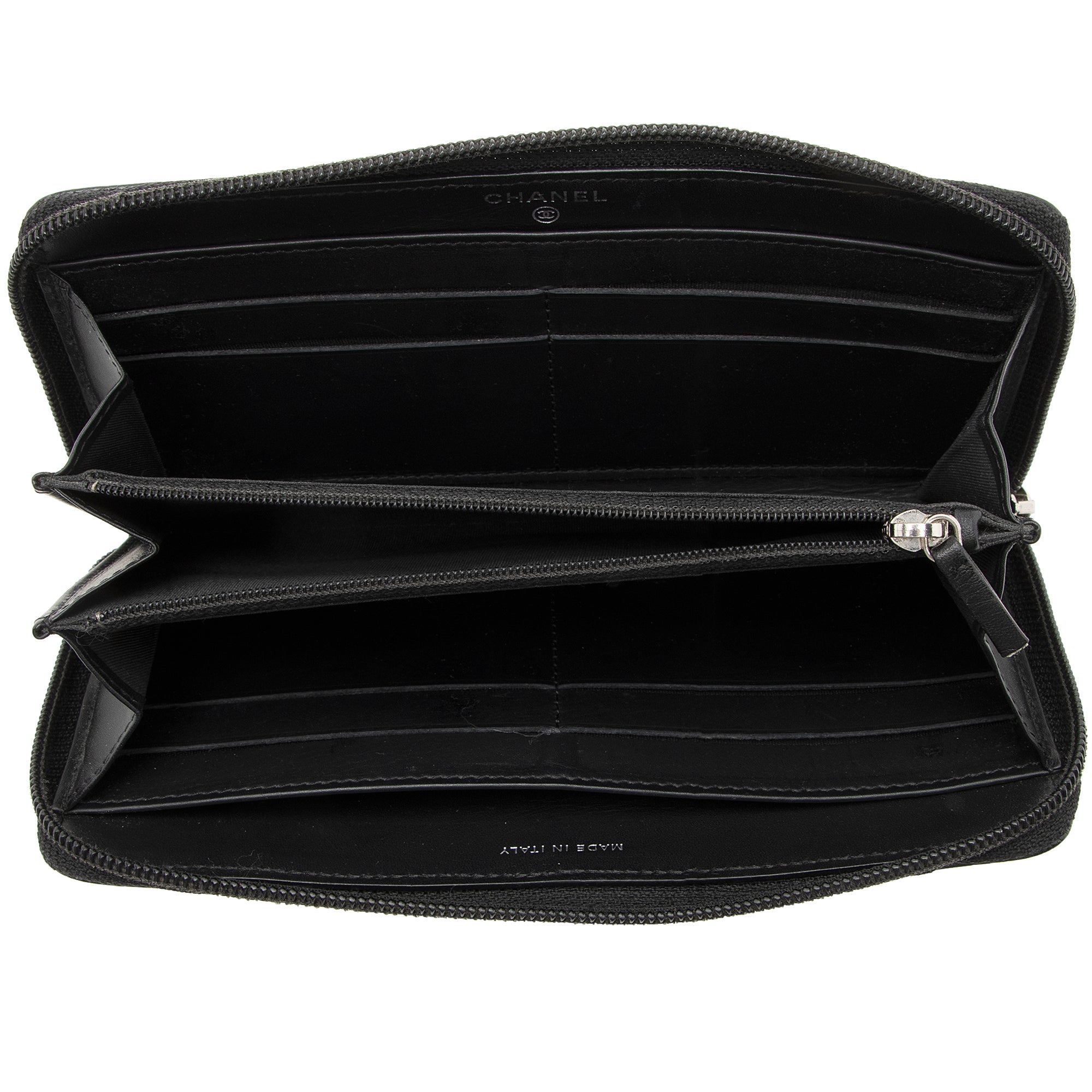 Chanel Caviar Leather Timeless Zip Around Wallet (SHF-22219)