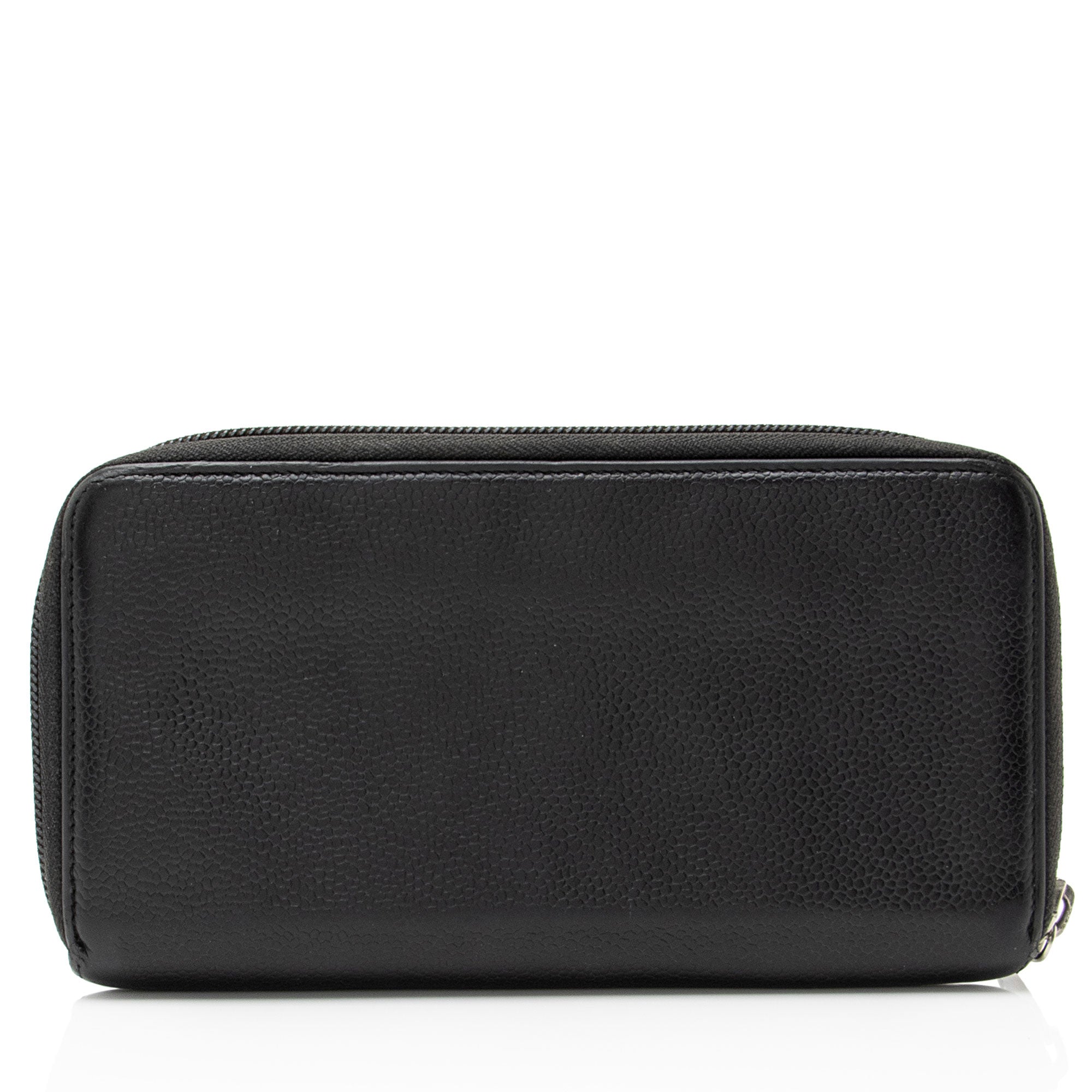 Chanel Caviar Leather Timeless Zip Around Wallet