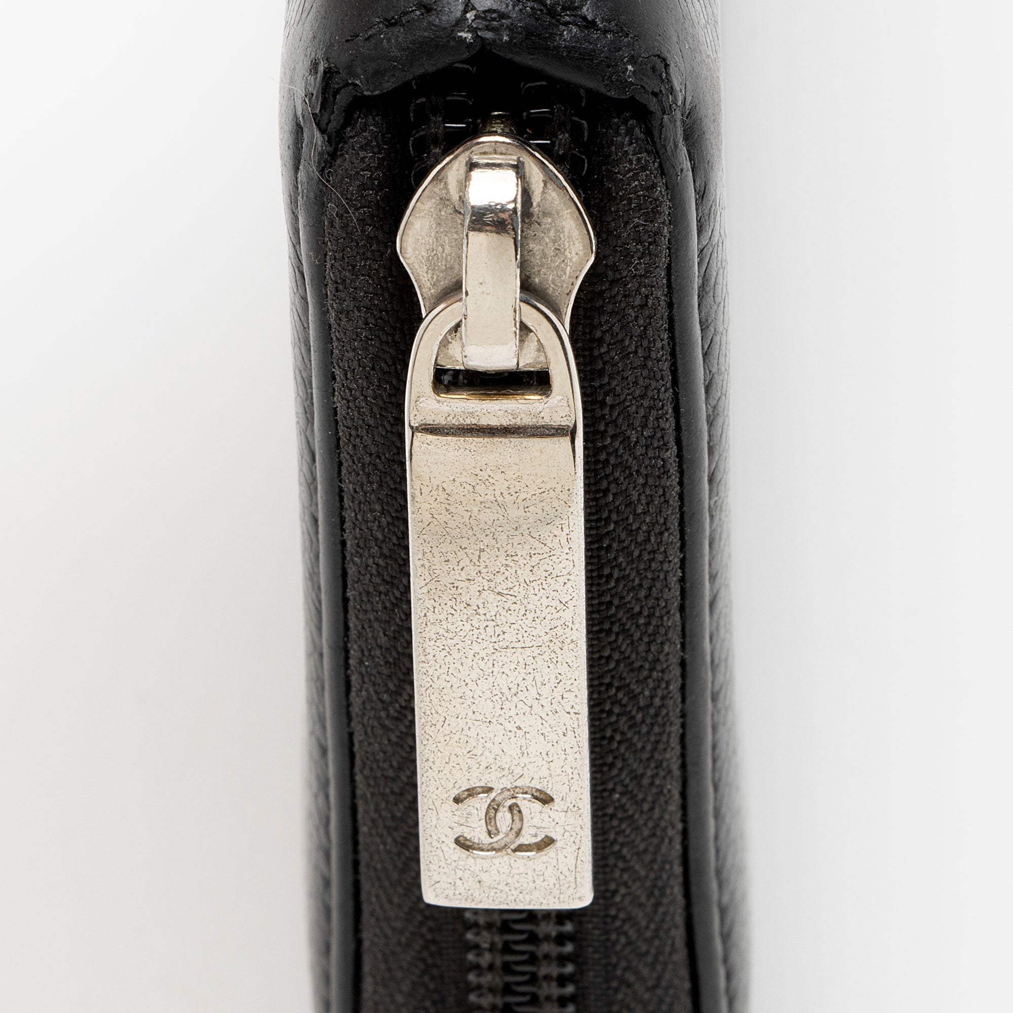 Chanel Caviar Leather Timeless Zip Around Wallet