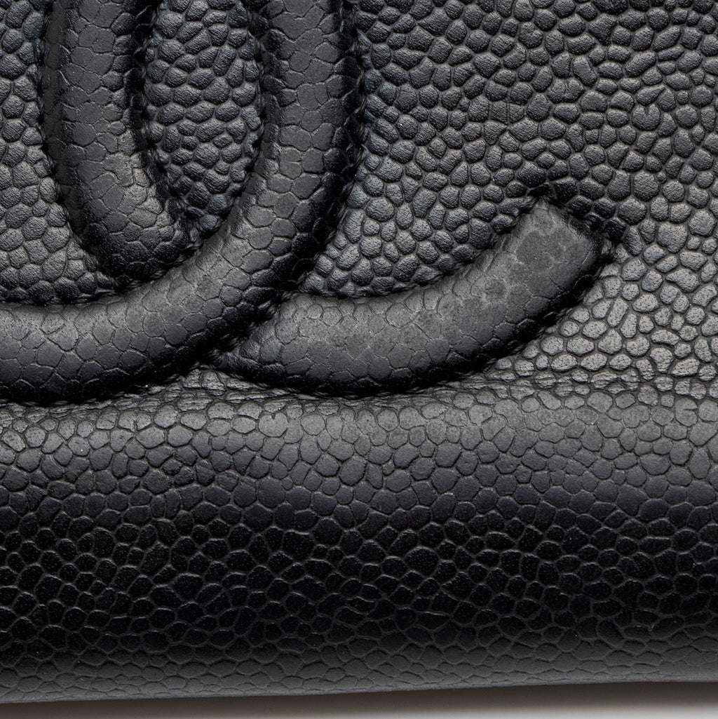Chanel Caviar Leather Timeless Zip Around Wallet