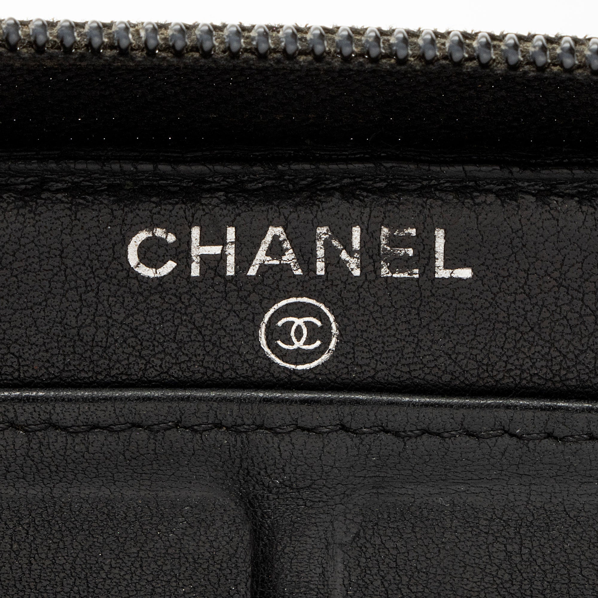 Chanel Caviar Leather Timeless Zip Around Wallet