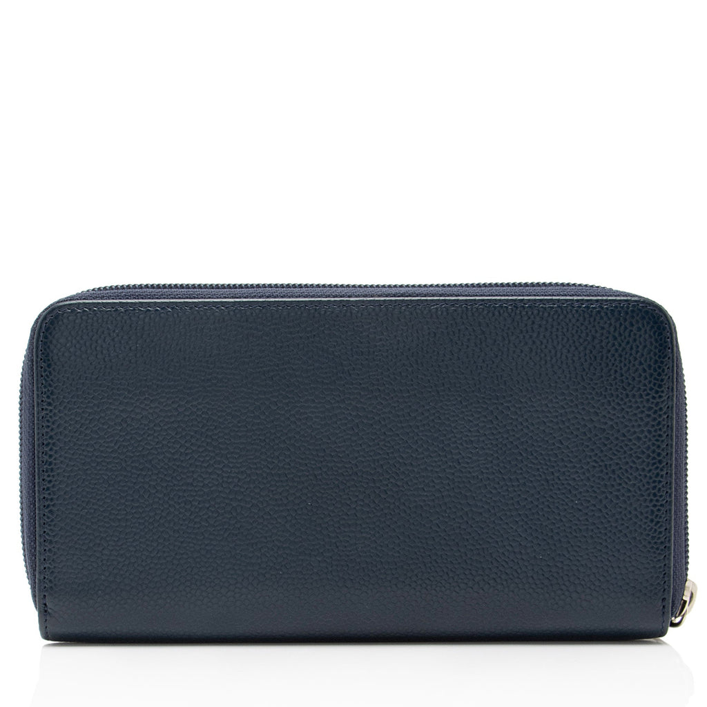 Chanel Caviar Leather Timeless Zip Around Wallet