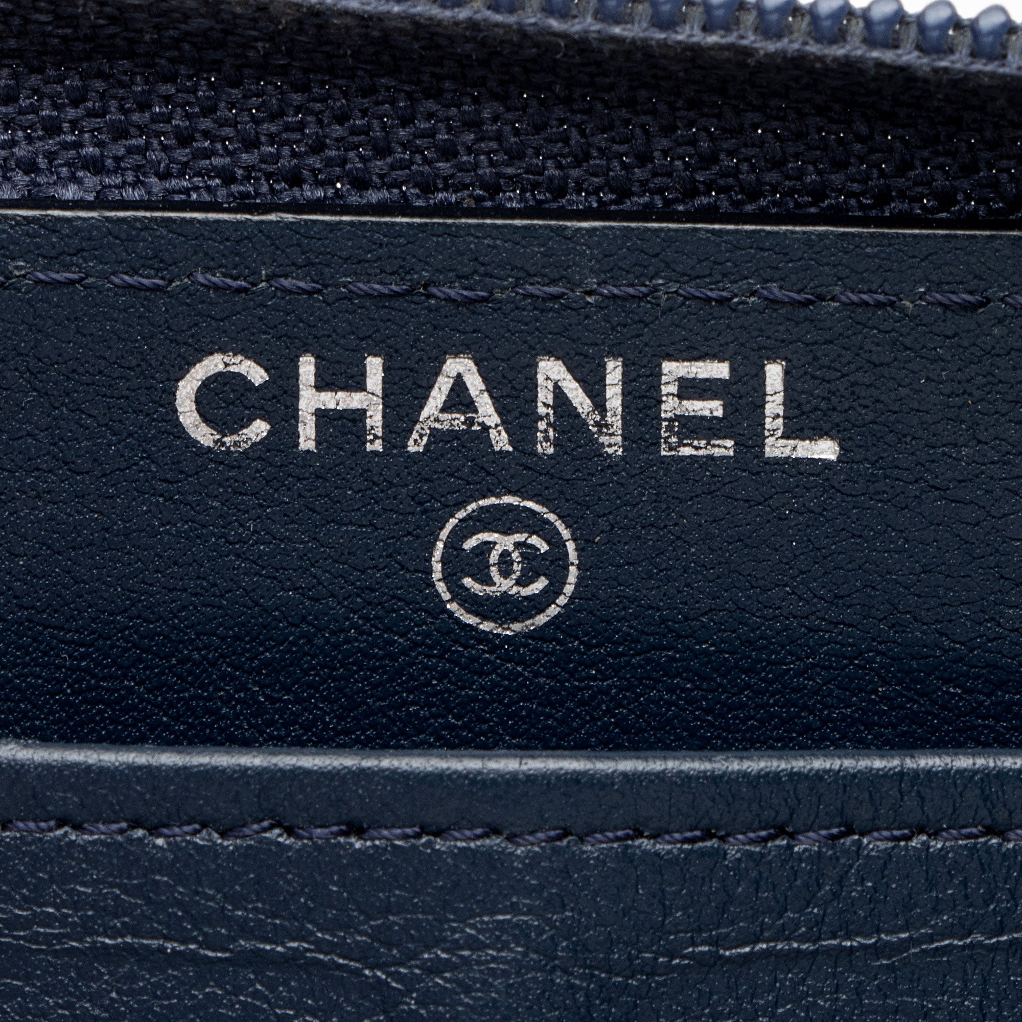 Chanel Caviar Leather Timeless Zip Around Wallet