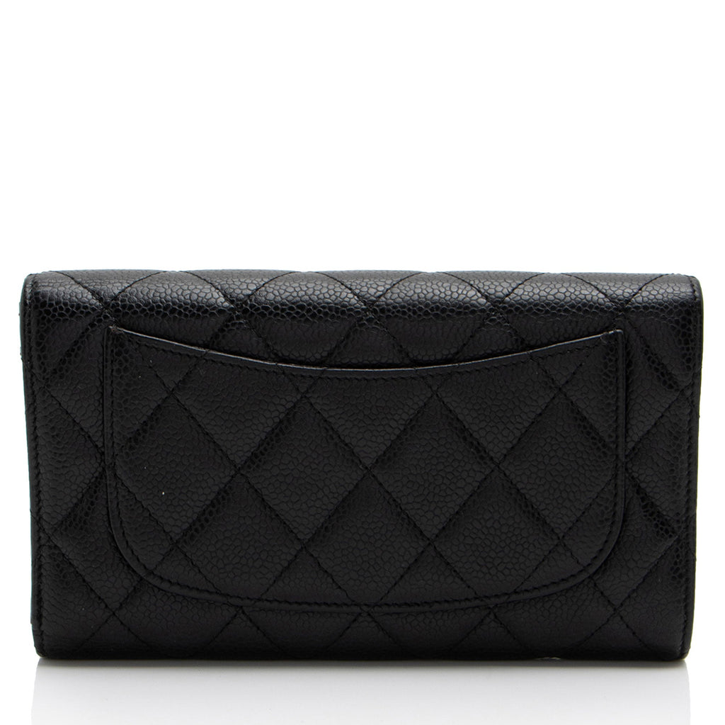 Chanel Caviar Leather Trifold Wallet (SHF-CKsJOS)