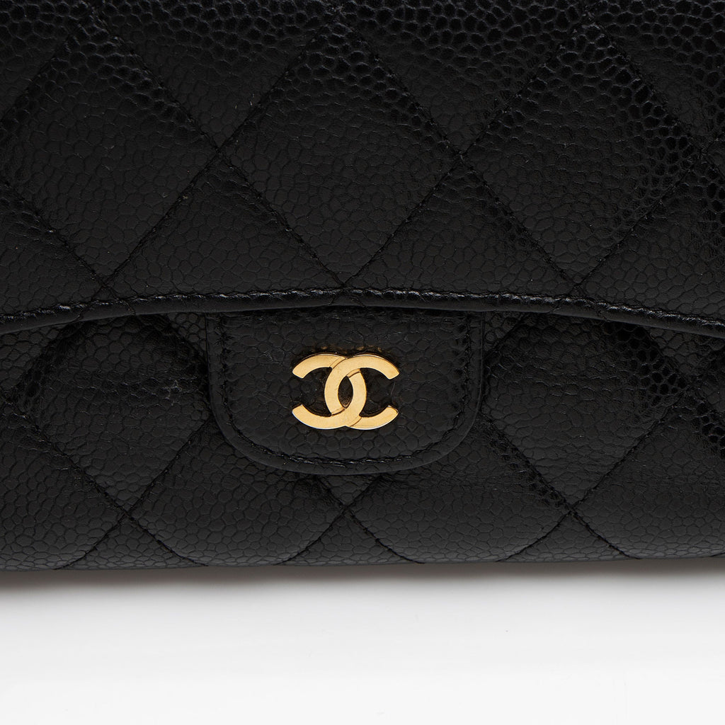 Chanel Caviar Leather Trifold Wallet (SHF-CKsJOS)