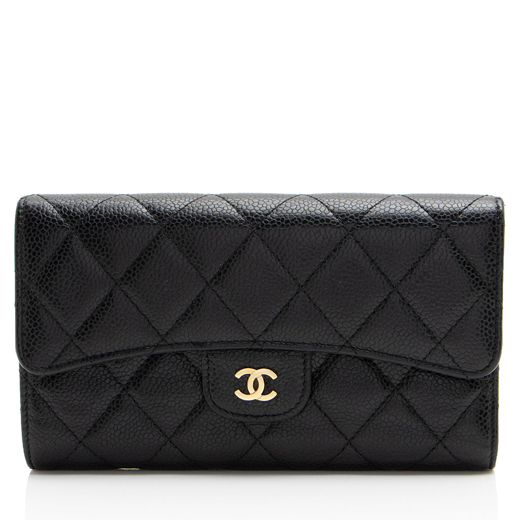 Chanel Caviar Leather Trifold Wallet (SHF-CKsJOS)
