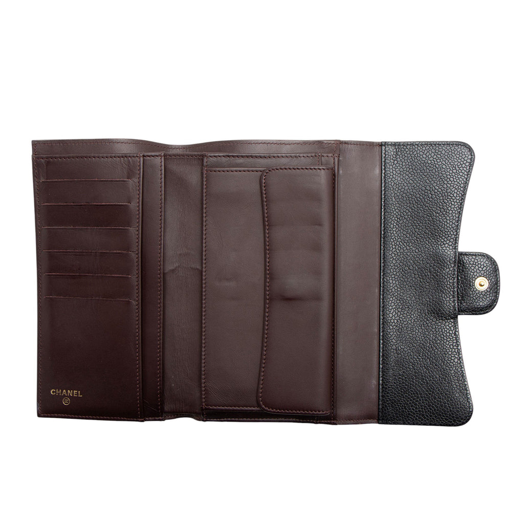 Chanel Caviar Leather Trifold Wallet (SHF-CKsJOS)