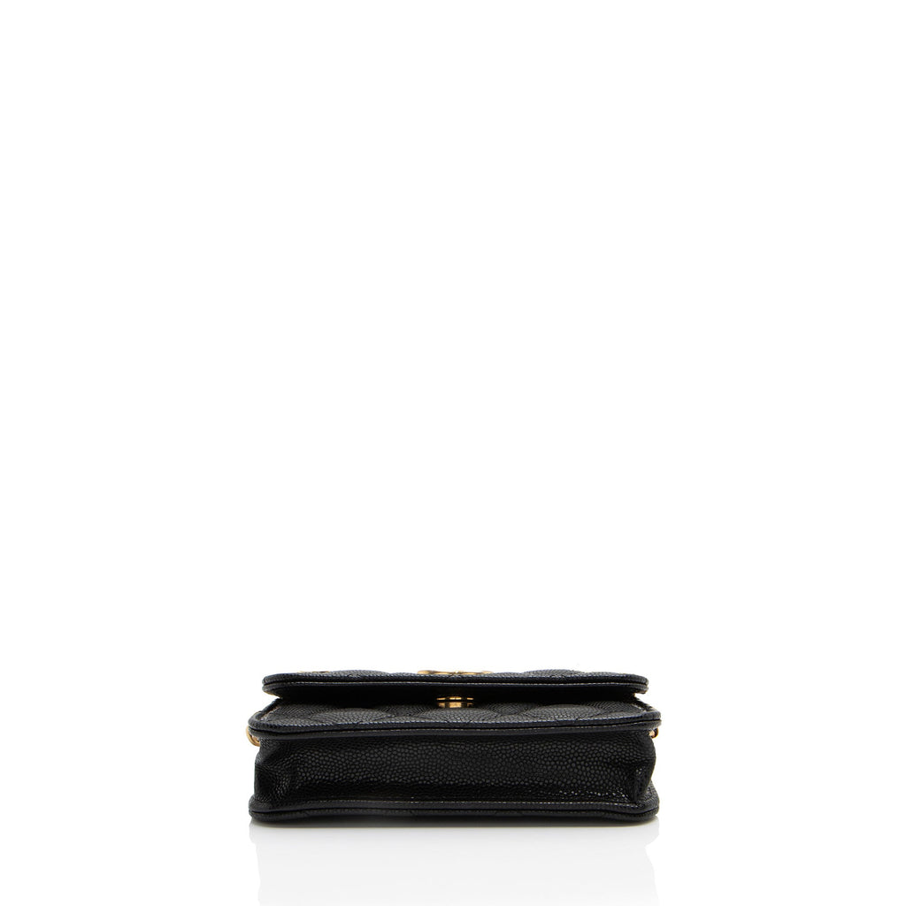 Chanel Caviar Leather Twist You Buttons Chain Belt Bag