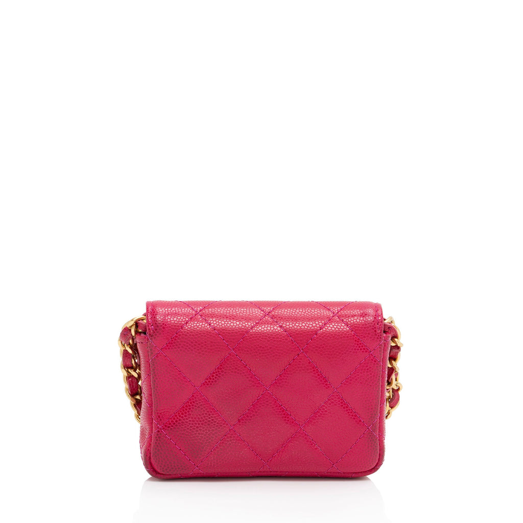 Chanel Caviar Leather Twist You Buttons Flap Chain Belt Bag (SHF-Ndcd5I)