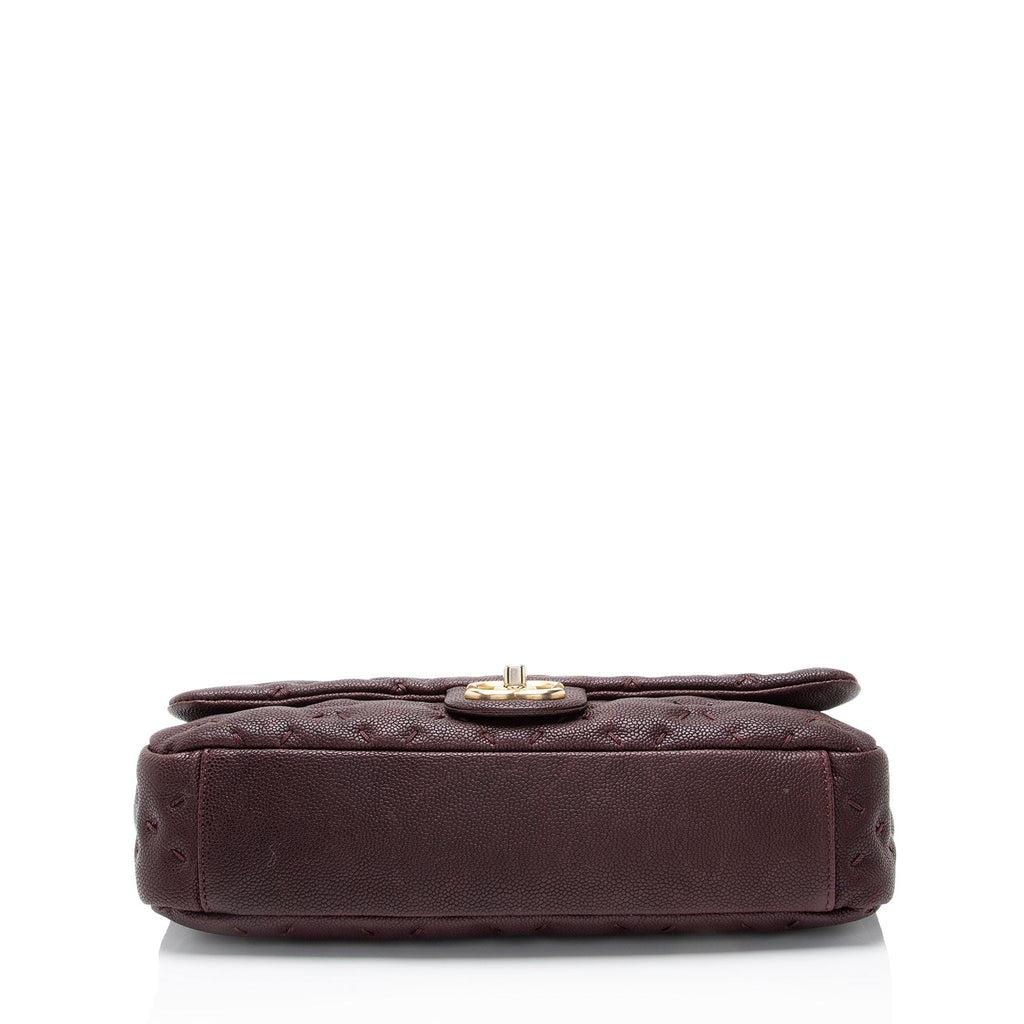 Chanel Caviar Leather Wild Stitch Flap Shoulder Bag