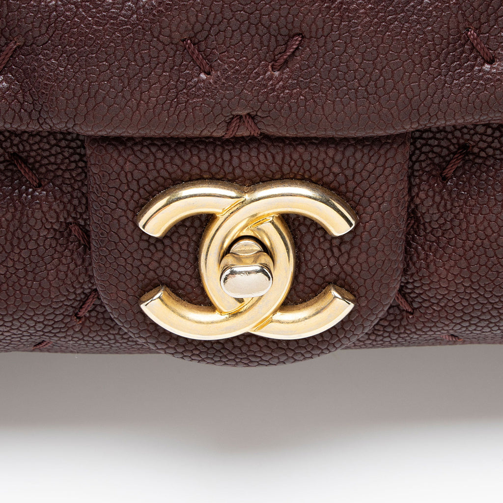 Chanel Caviar Leather Wild Stitch Flap Shoulder Bag