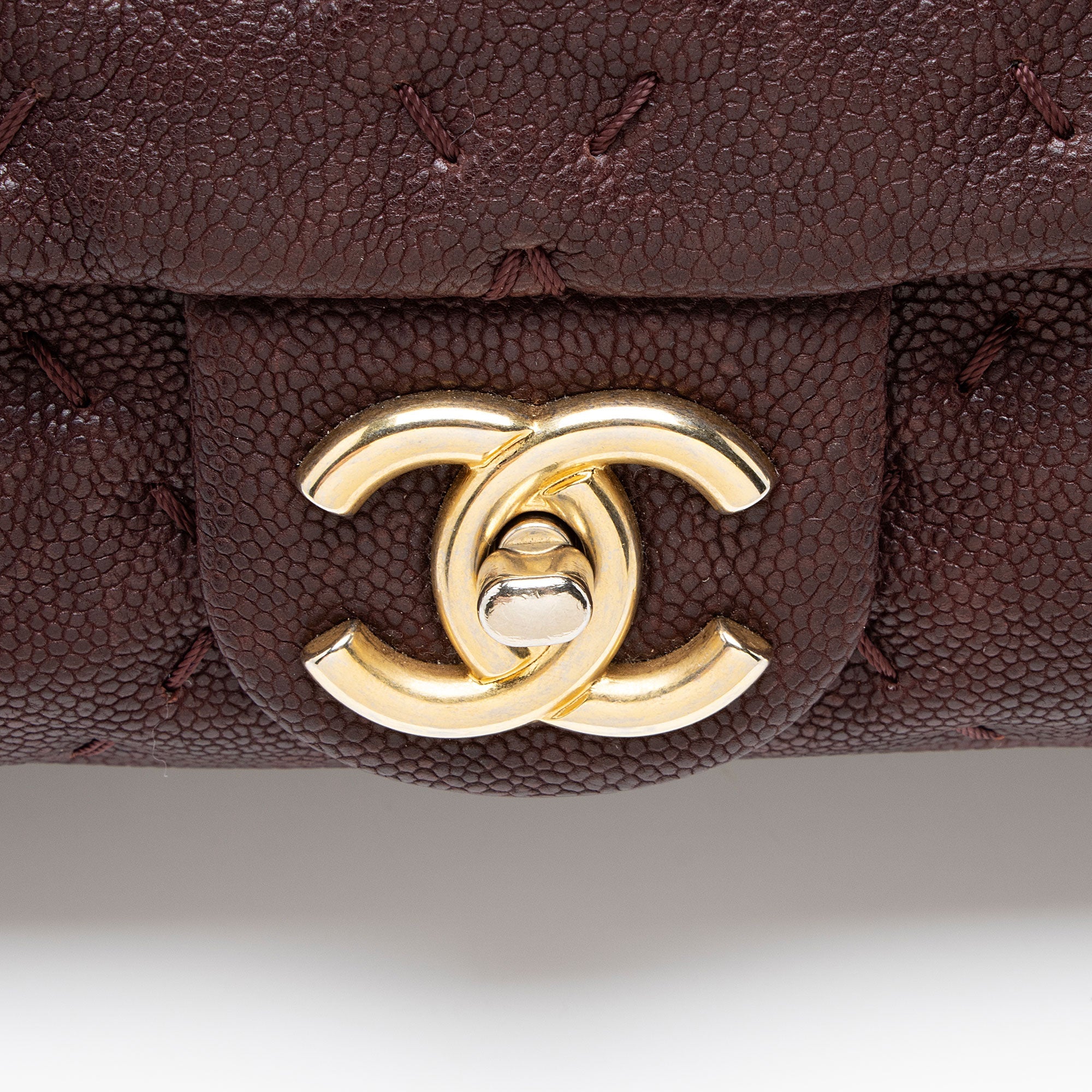 Chanel Caviar Leather Wild Stitch Flap Shoulder Bag