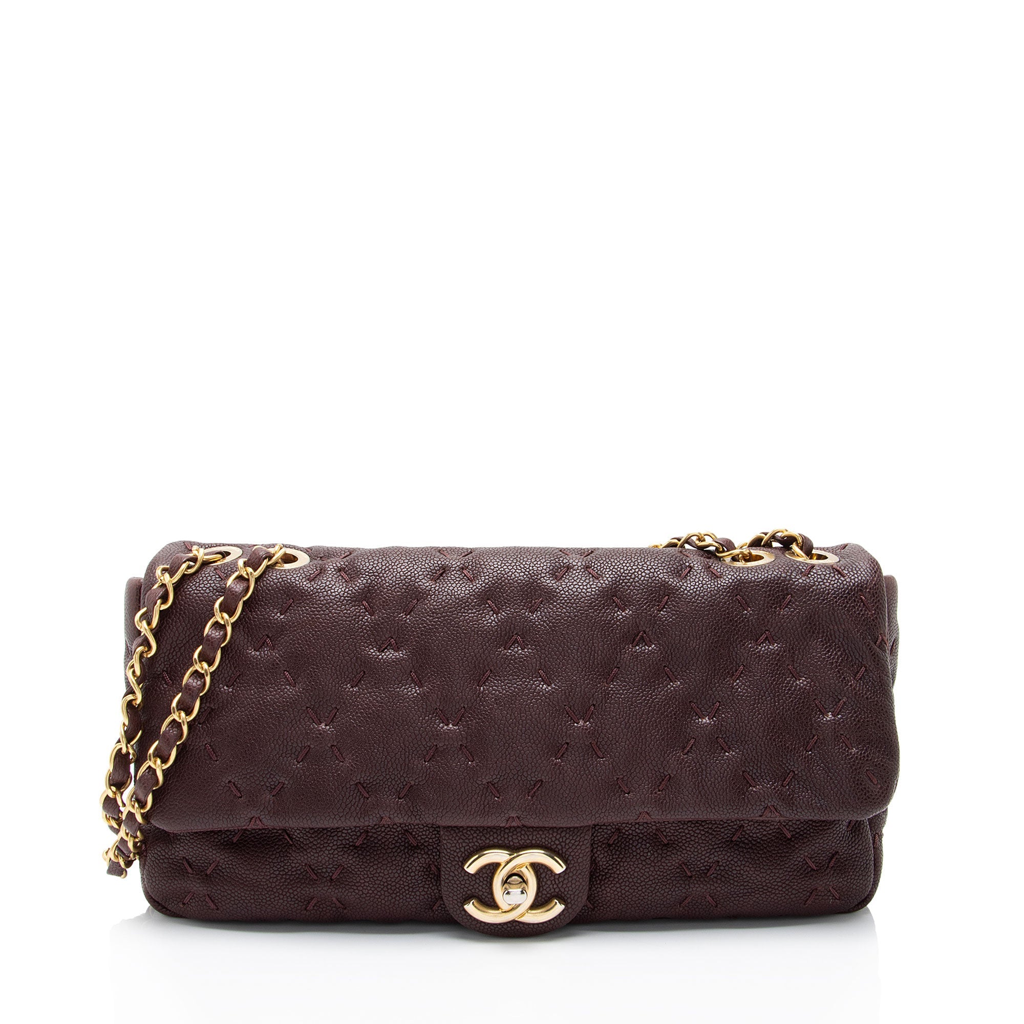 Chanel Caviar Leather Wild Stitch Flap Shoulder Bag