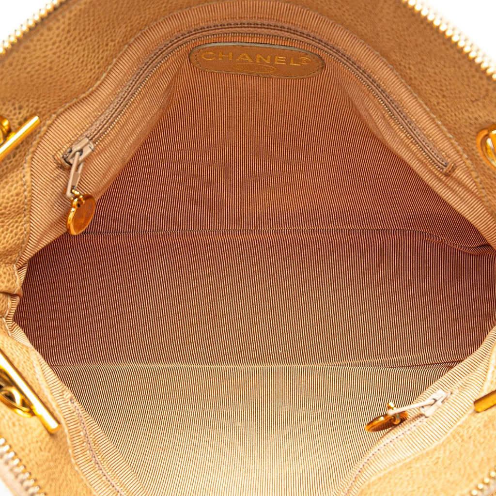 Chanel Caviar Logo Chain Shoulder Bag