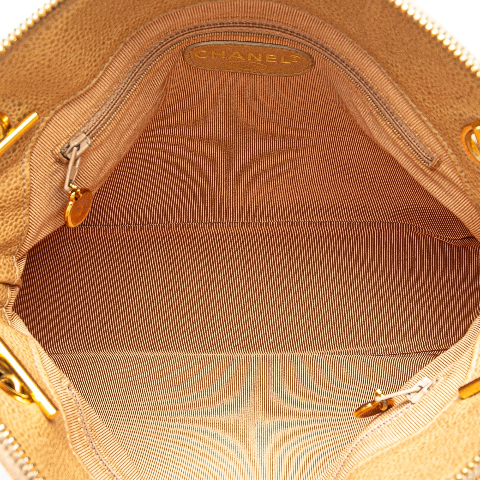 Chanel Caviar Logo Chain Shoulder Bag