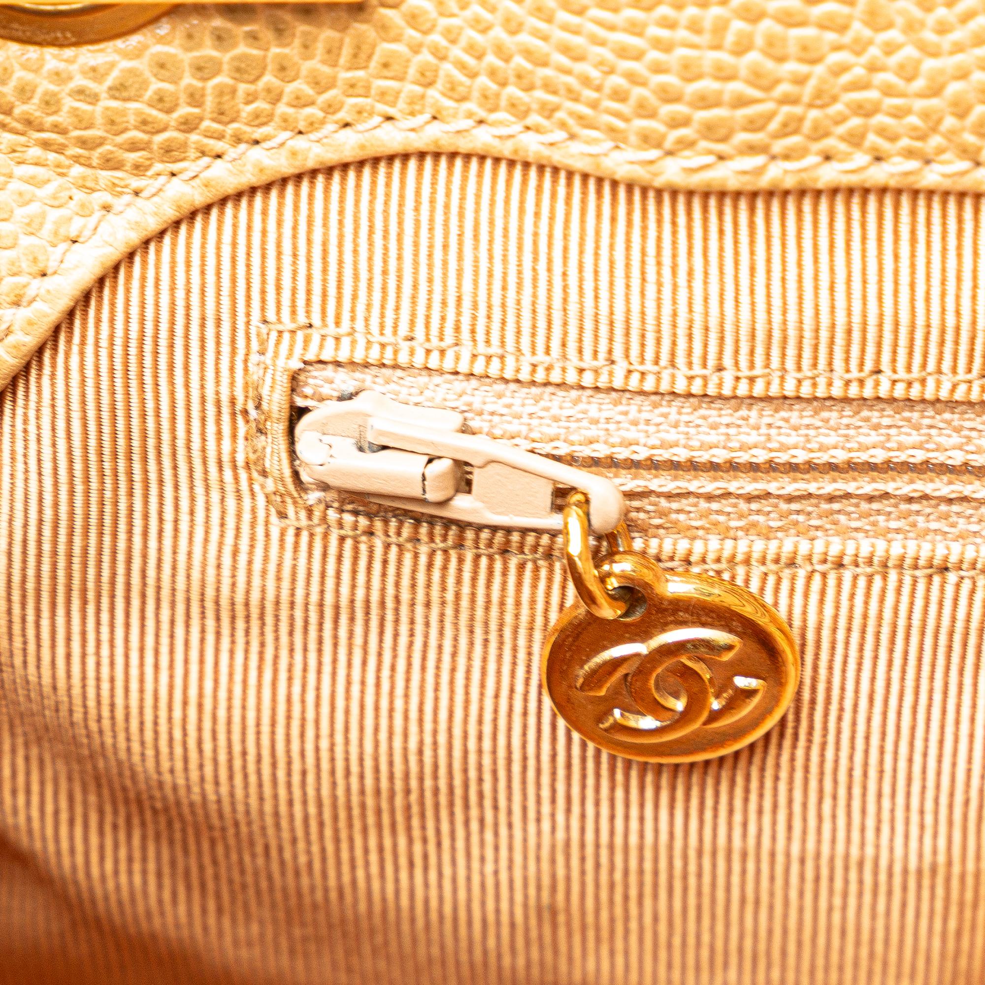 Chanel Caviar Logo Chain Shoulder Bag