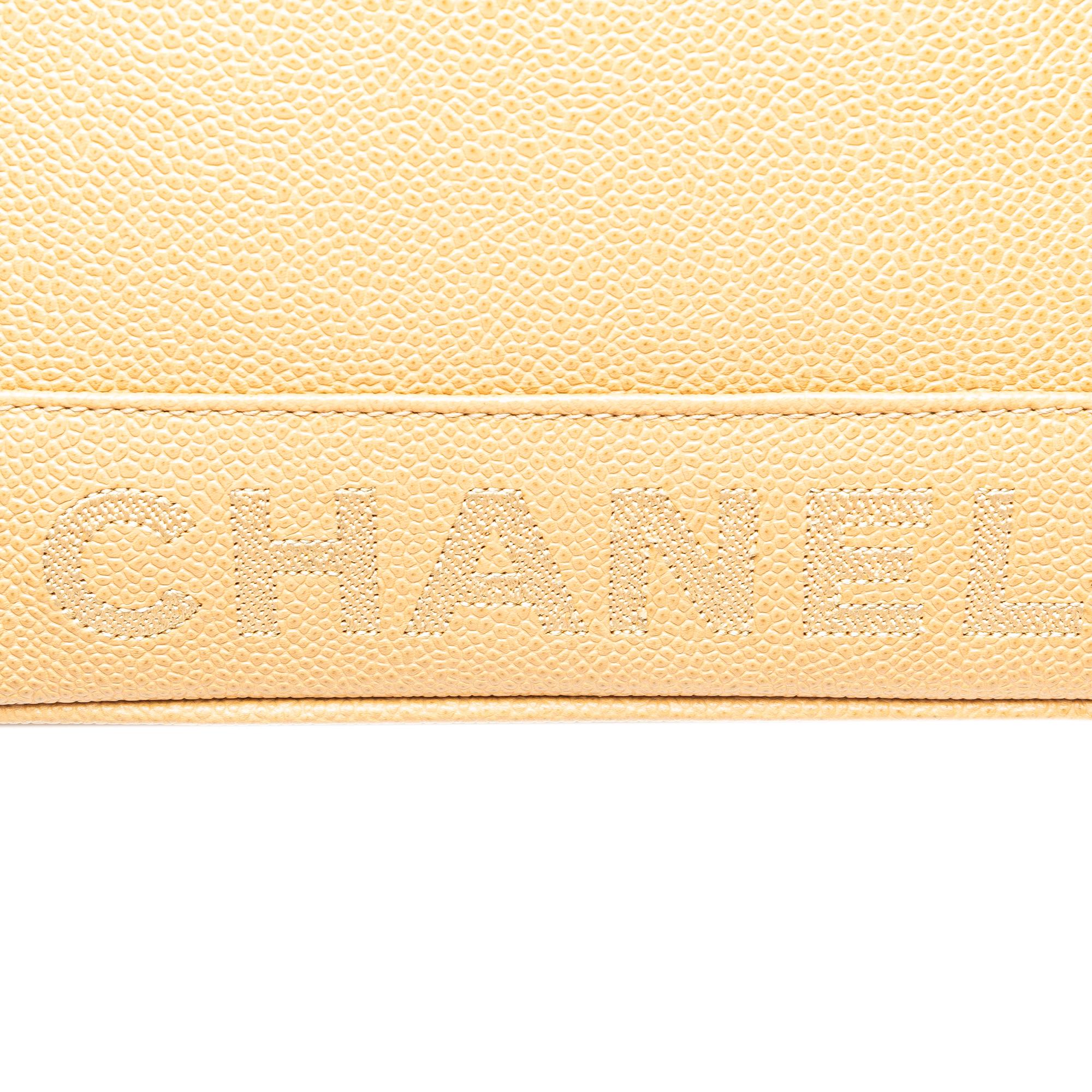 Chanel Caviar Logo Chain Shoulder Bag