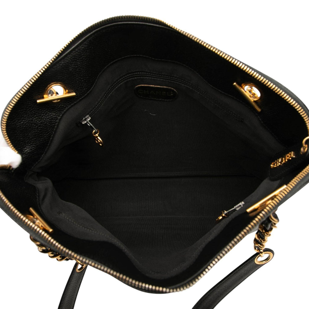 Chanel Caviar Logo Chain Shoulder Bag