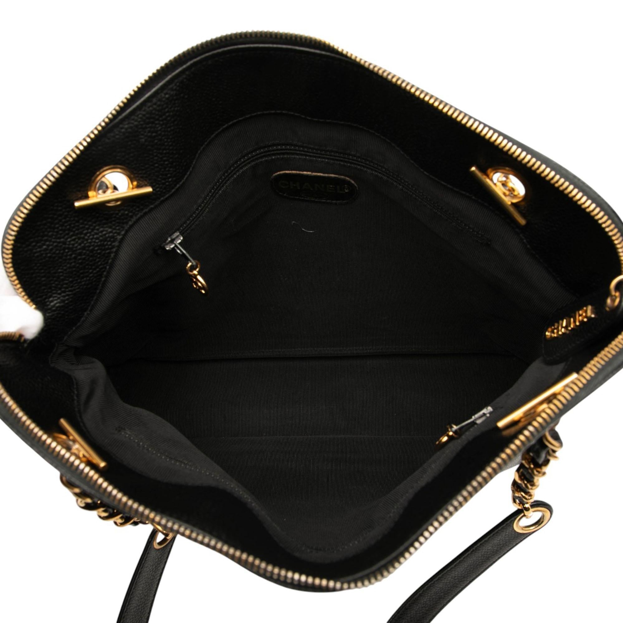 Chanel Caviar Logo Chain Shoulder Bag
