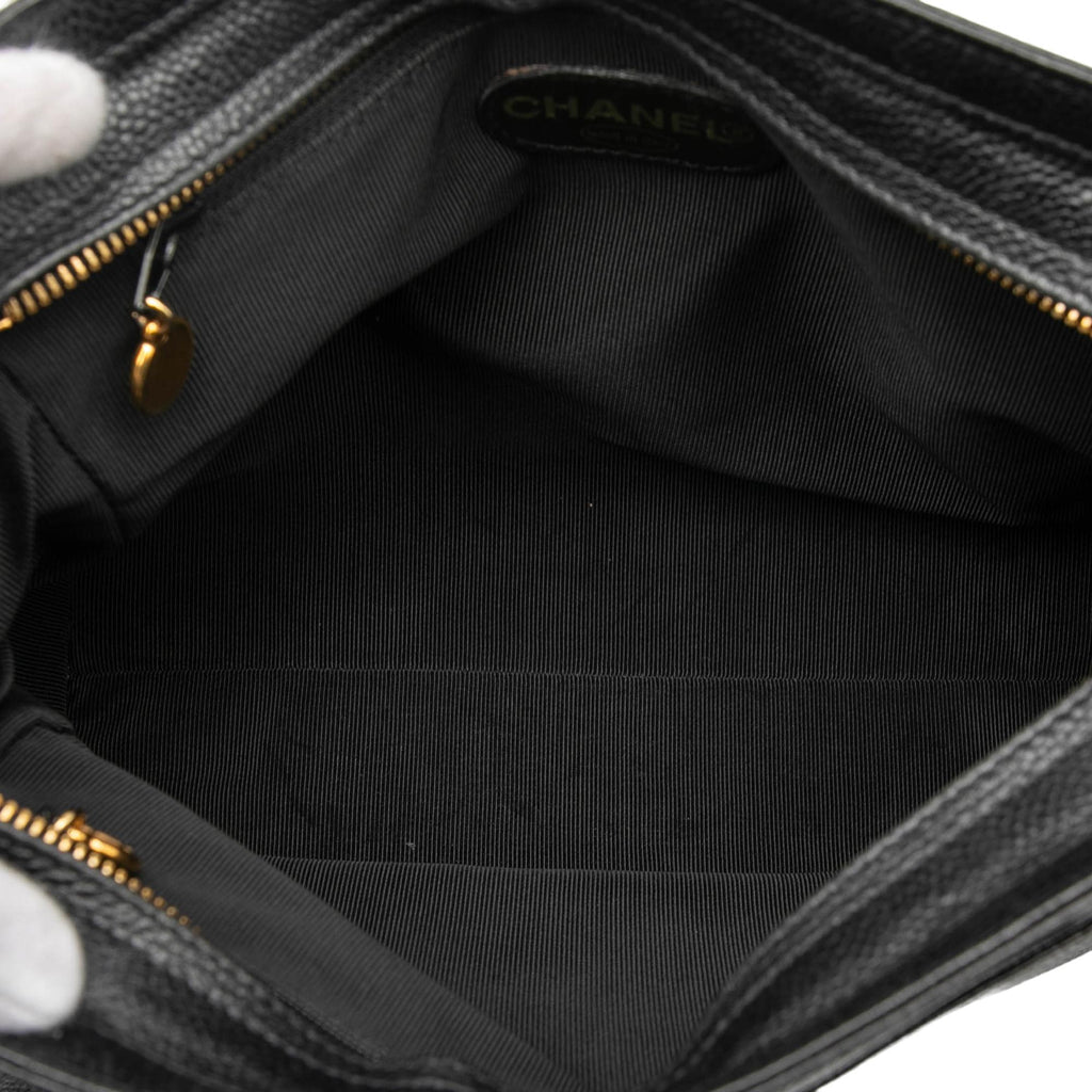 Chanel Caviar Logo Chain Shoulder Bag