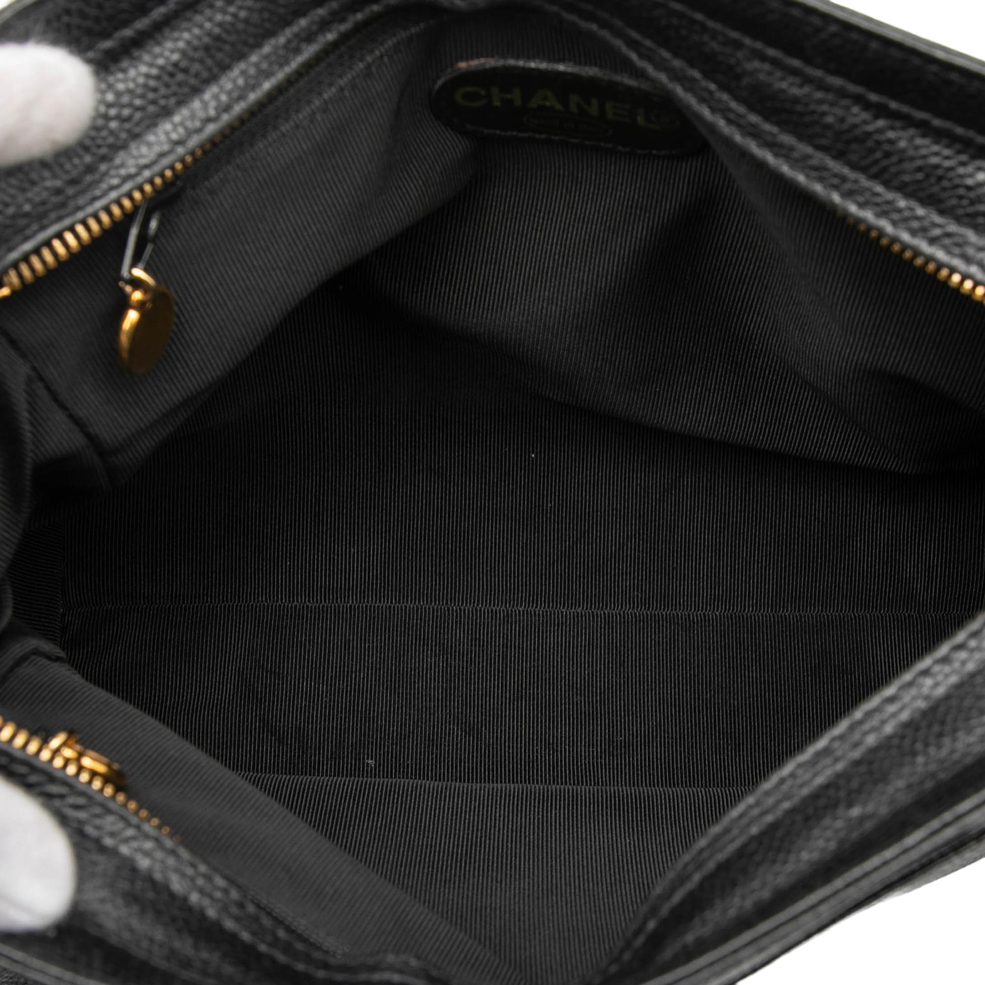 Chanel Caviar Logo Chain Shoulder Bag