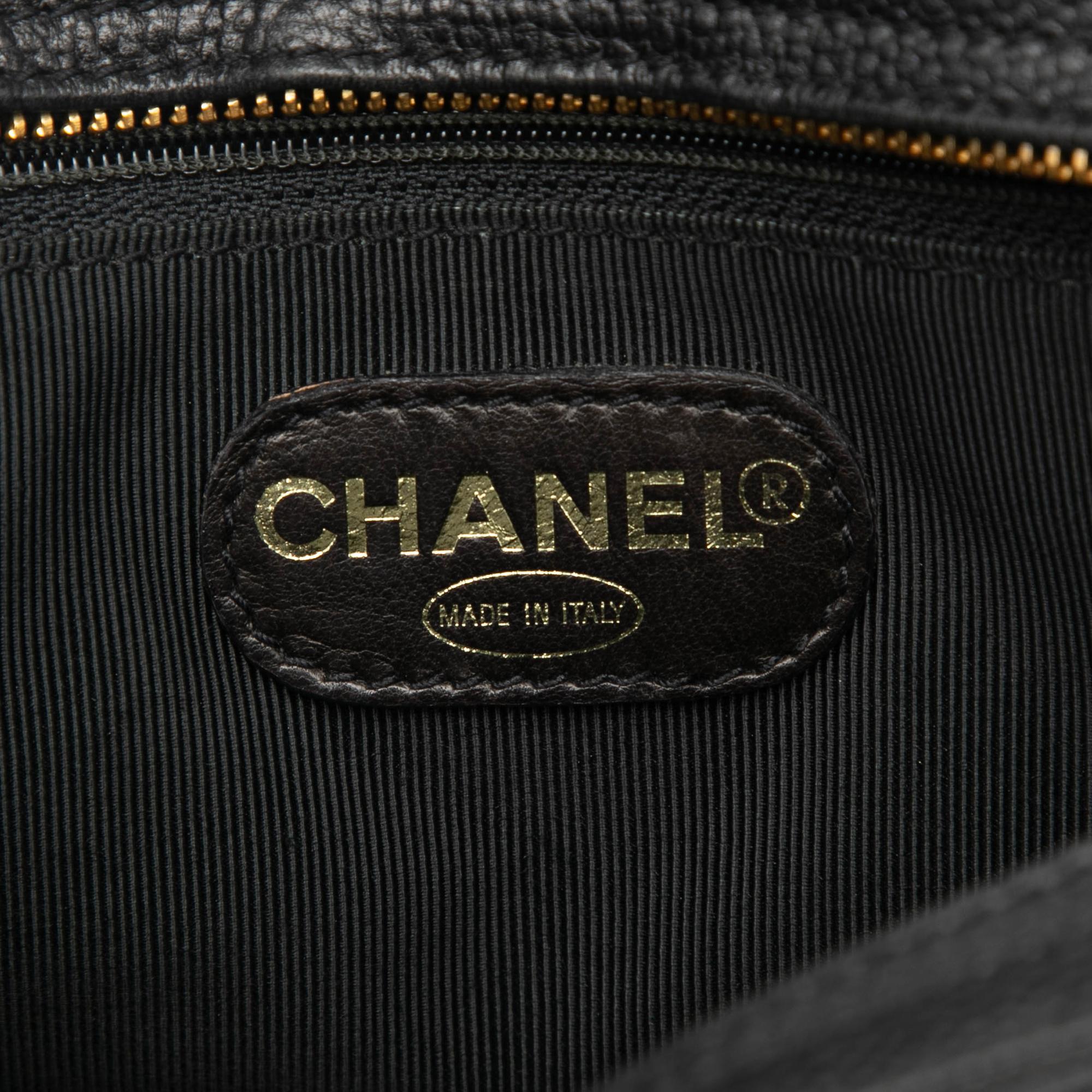 Chanel Caviar Logo Chain Shoulder Bag