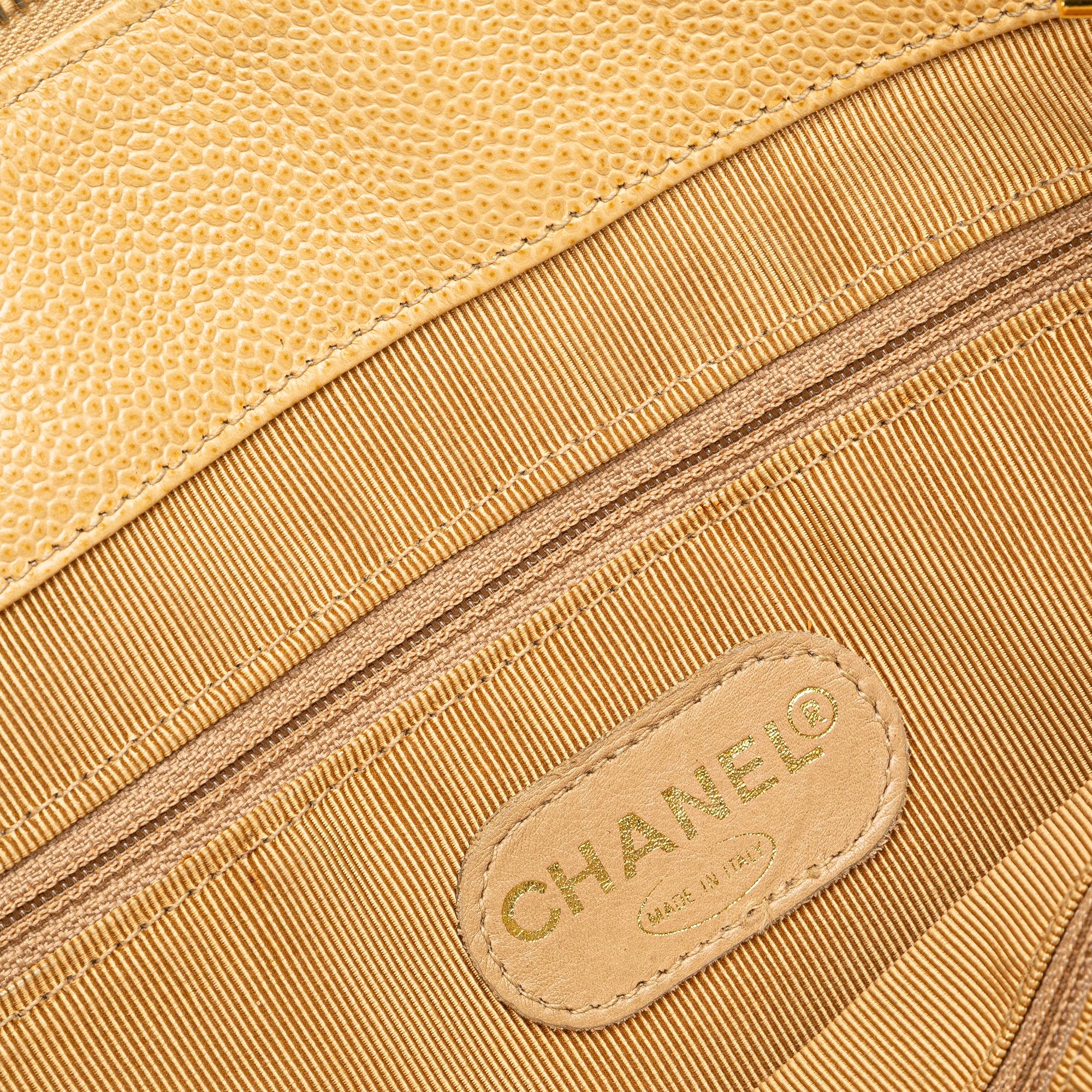 Chanel Caviar Logo Chain Shoulder Bag
