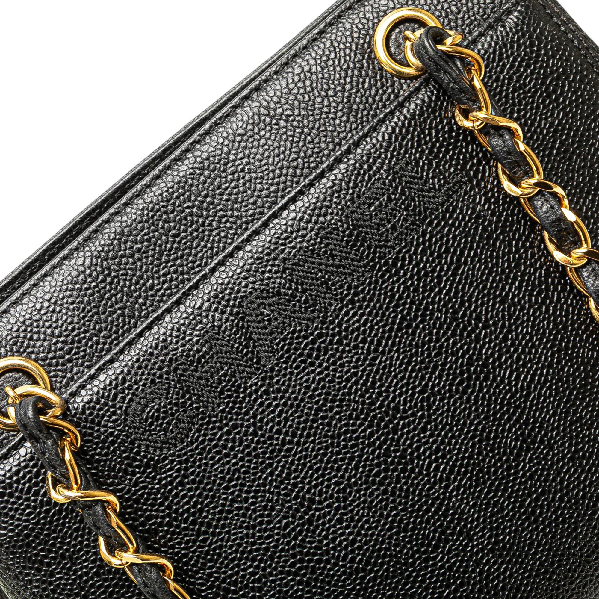 Chanel Caviar Logo Chain Tote