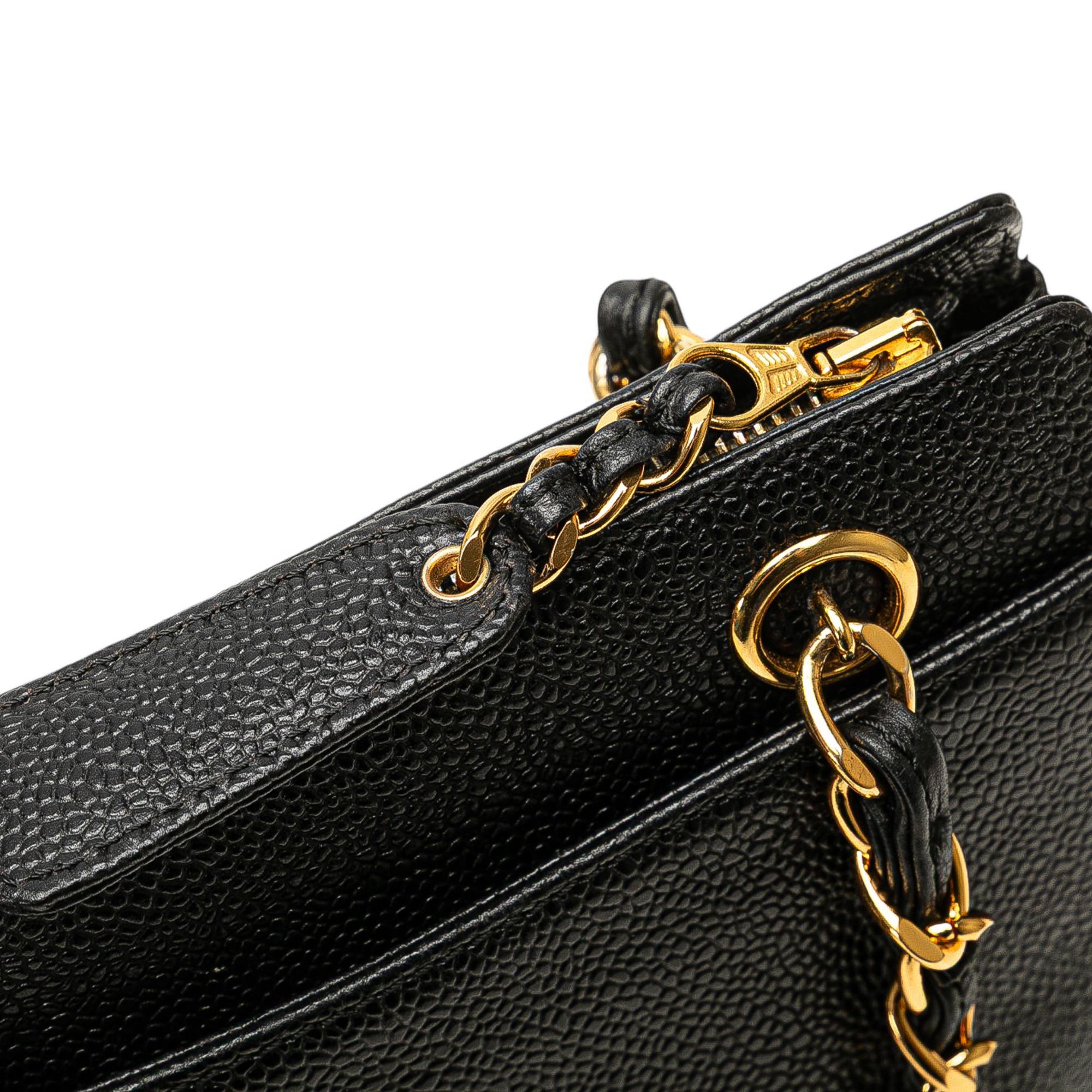 Chanel Caviar Logo Chain Tote