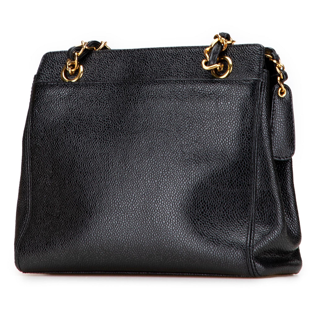Chanel Caviar Logo Chain Tote
