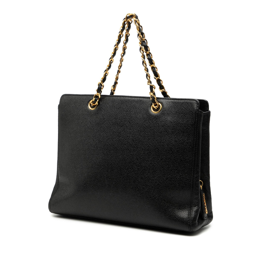 Chanel Caviar Logo Chain Tote