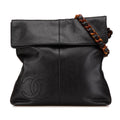 Chanel Caviar Tortoise Chain Fold Over Shoulder Bag