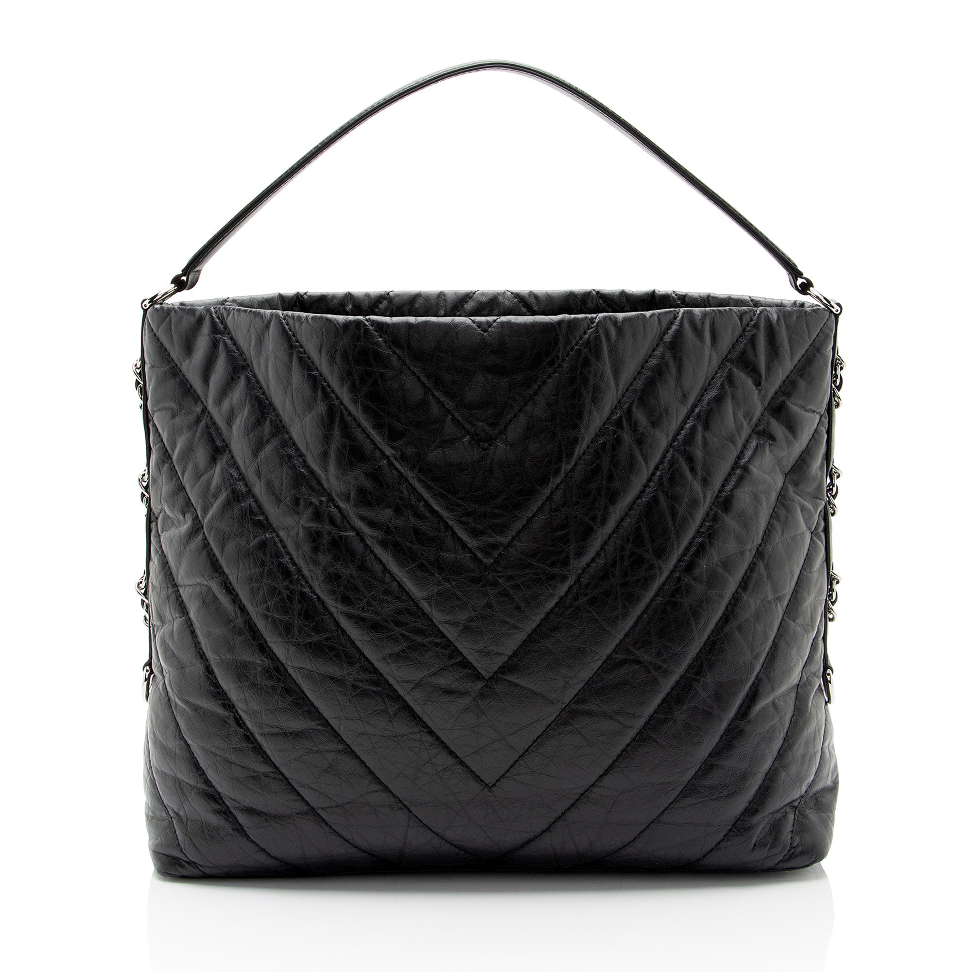 Chanel Chevron Aged Calfskin Big Bang Hobo (SHF-3kJJhz)