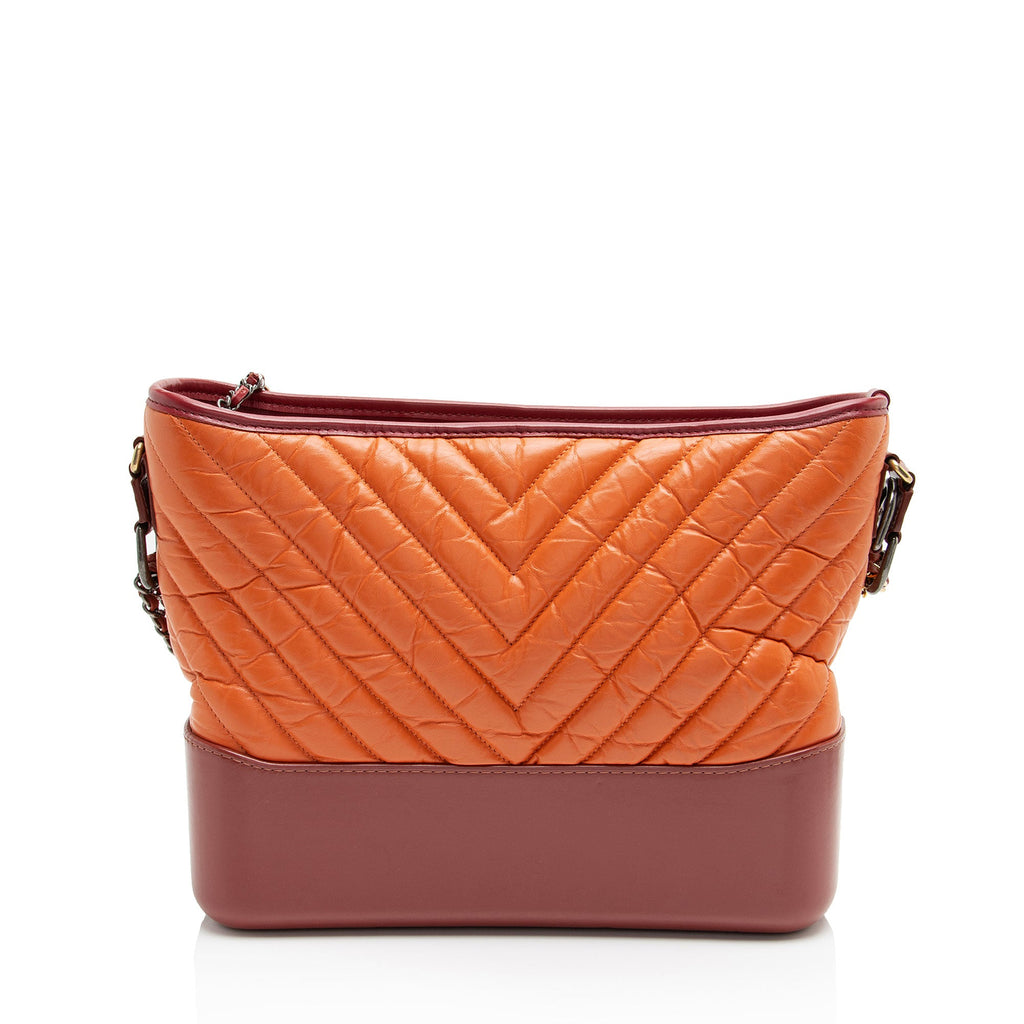 Chanel Chevron Aged Calfskin Gabrielle Medium Hobo