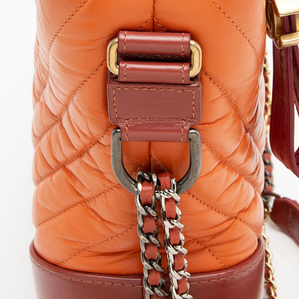 Chanel Chevron Aged Calfskin Gabrielle Medium Hobo