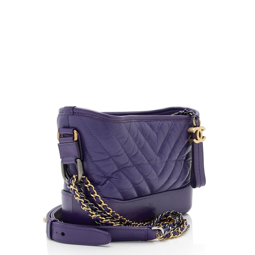 Chanel Chevron Aged Calfskin Gabrielle Small Hobo (SHF-zo17E6)