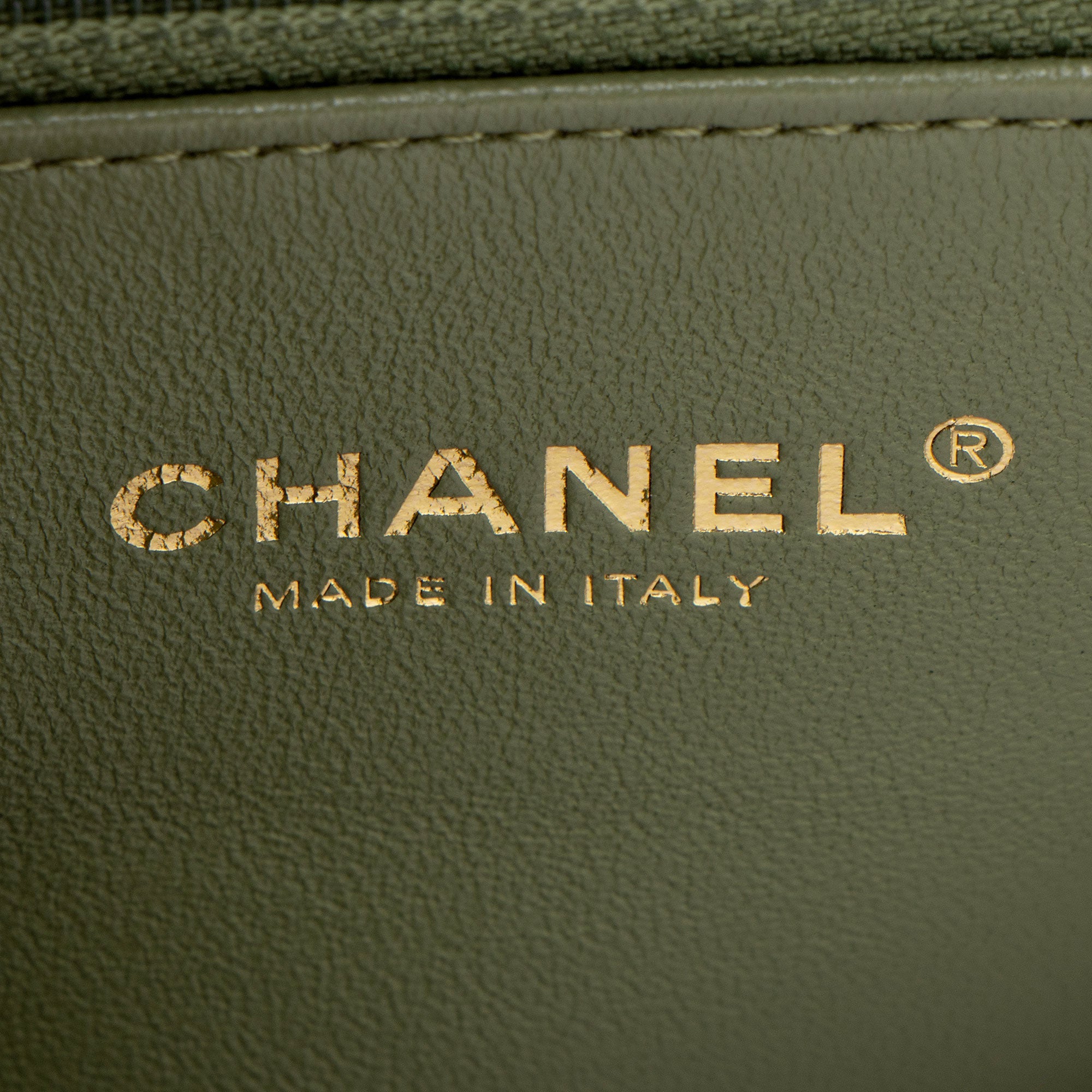 Chanel Chevron Aged Calfskin Lizard Coco Small Top Handle