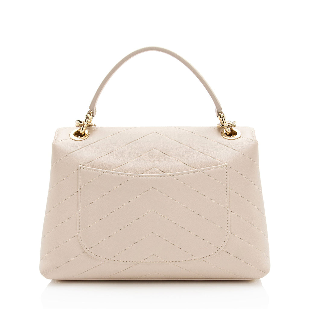 Chanel Chevron Calfskin Chic Small Top Handle