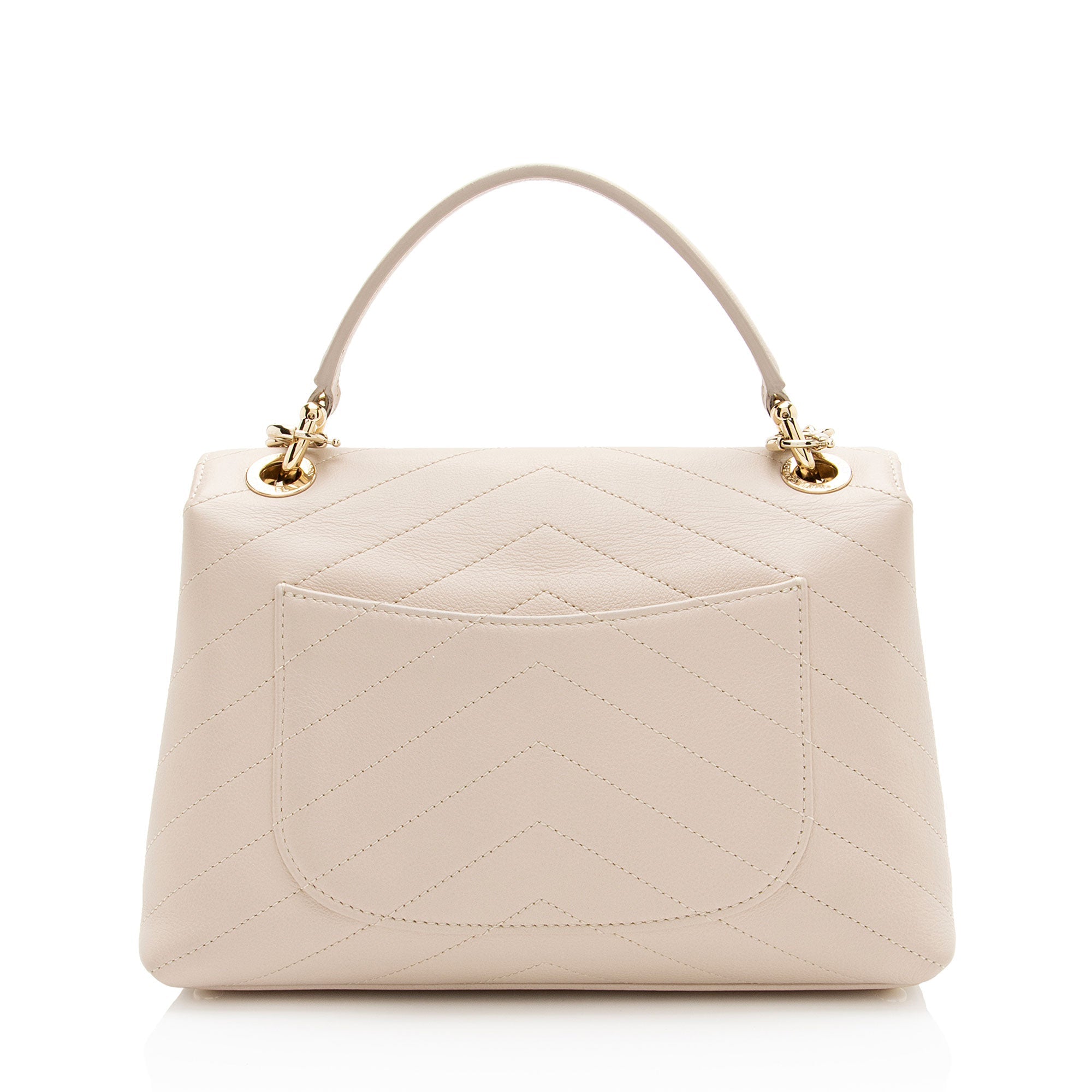 Chanel Chevron Calfskin Chic Small Top Handle