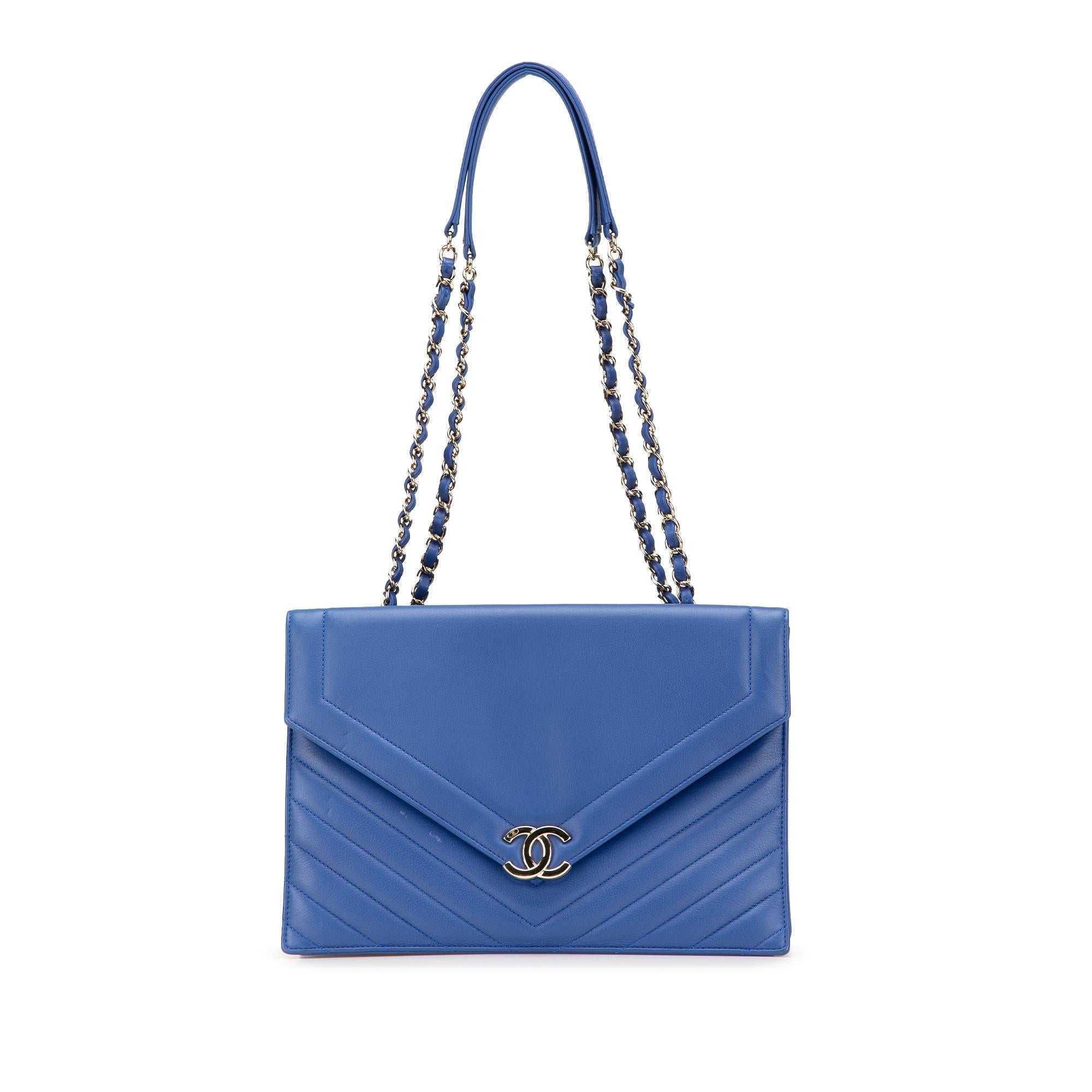 Chanel Chevron Calfskin Coco Envelope Shoulder Bag