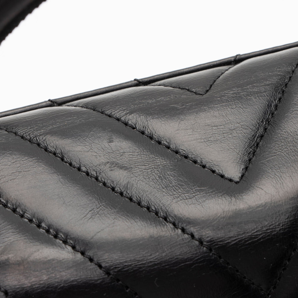 Chanel Chevron Calfskin Coco Top Handle Medium Flap Bag (SHF-ZMgzVP)