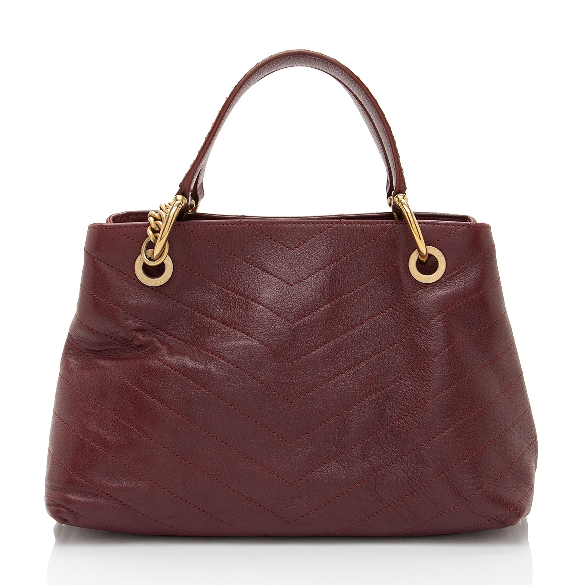 Chanel Chevron Calfskin Python Chic Small Shopping Tote