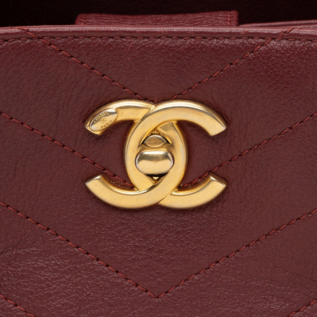 Chanel Chevron Calfskin Python Chic Small Shopping Tote