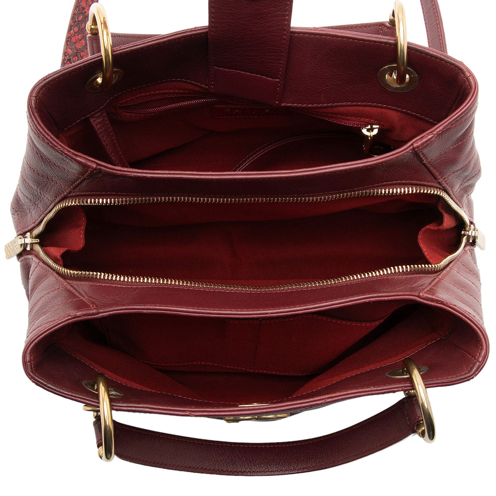 Chanel Chevron Calfskin Python Chic Small Shopping Tote