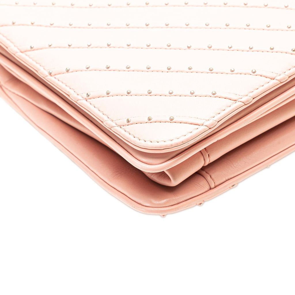 Chanel Chevron Calfskin Studded Full Flap