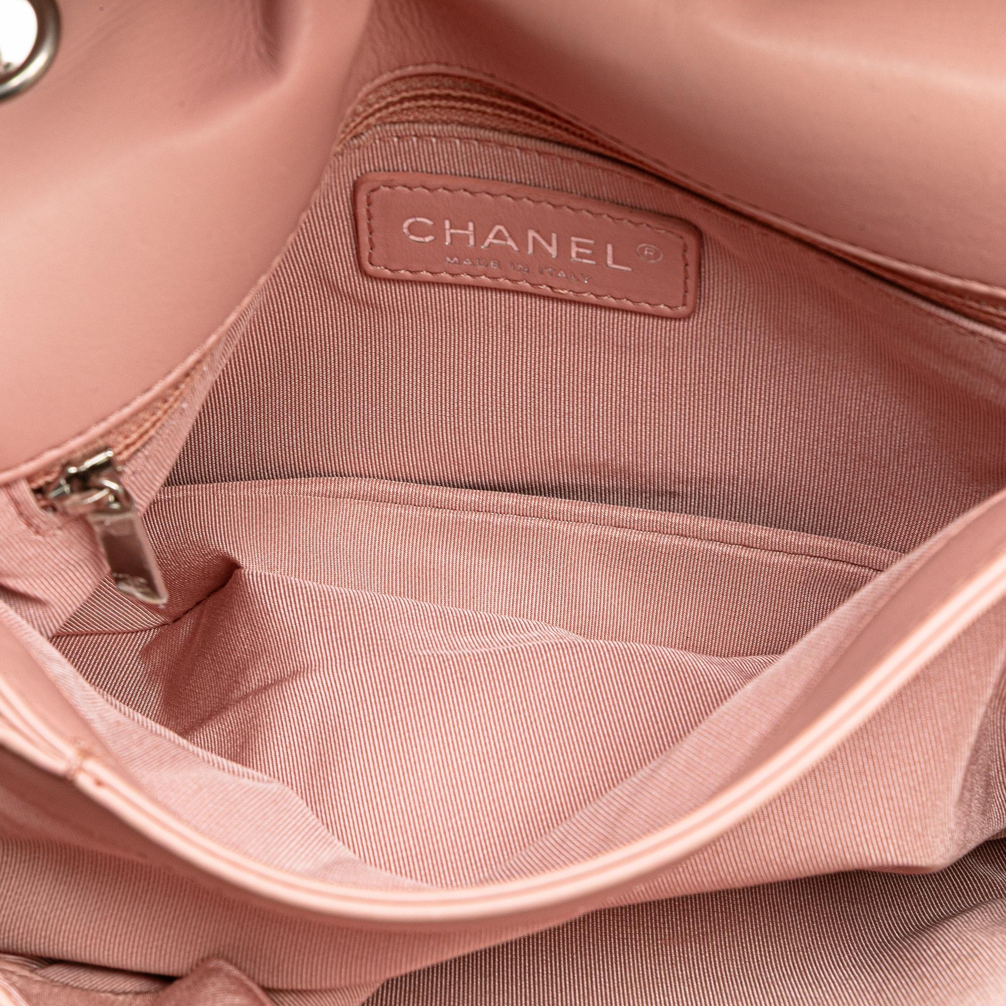 Chanel Chevron Calfskin Studded Full Flap