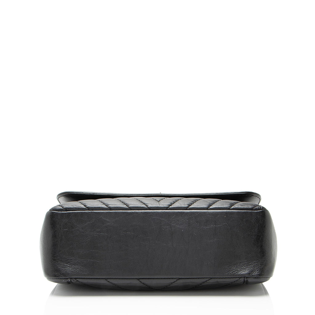 Chanel Chevron Calfskin Timeless Flap Top Handle