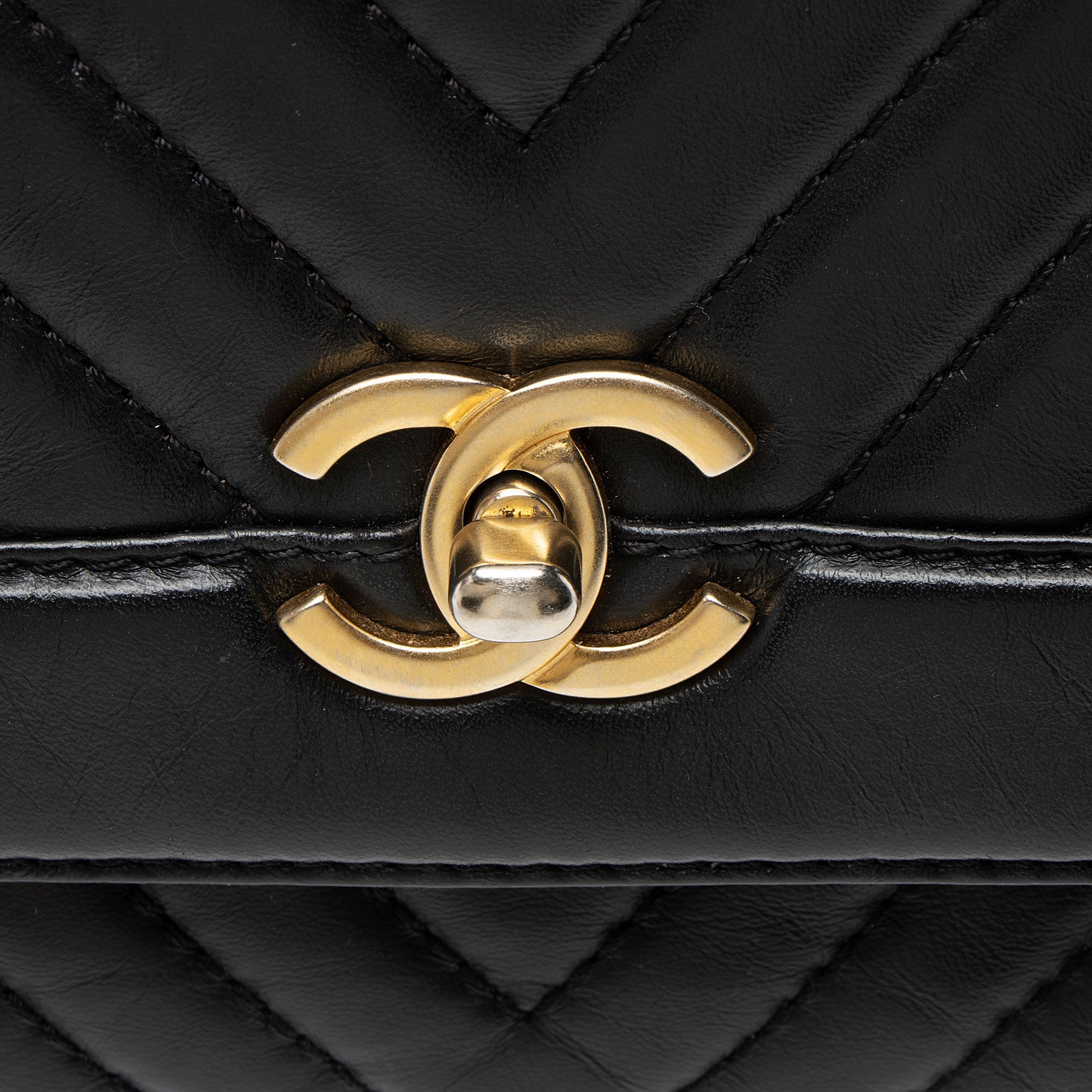 Chanel Chevron Calfskin Timeless Flap Top Handle