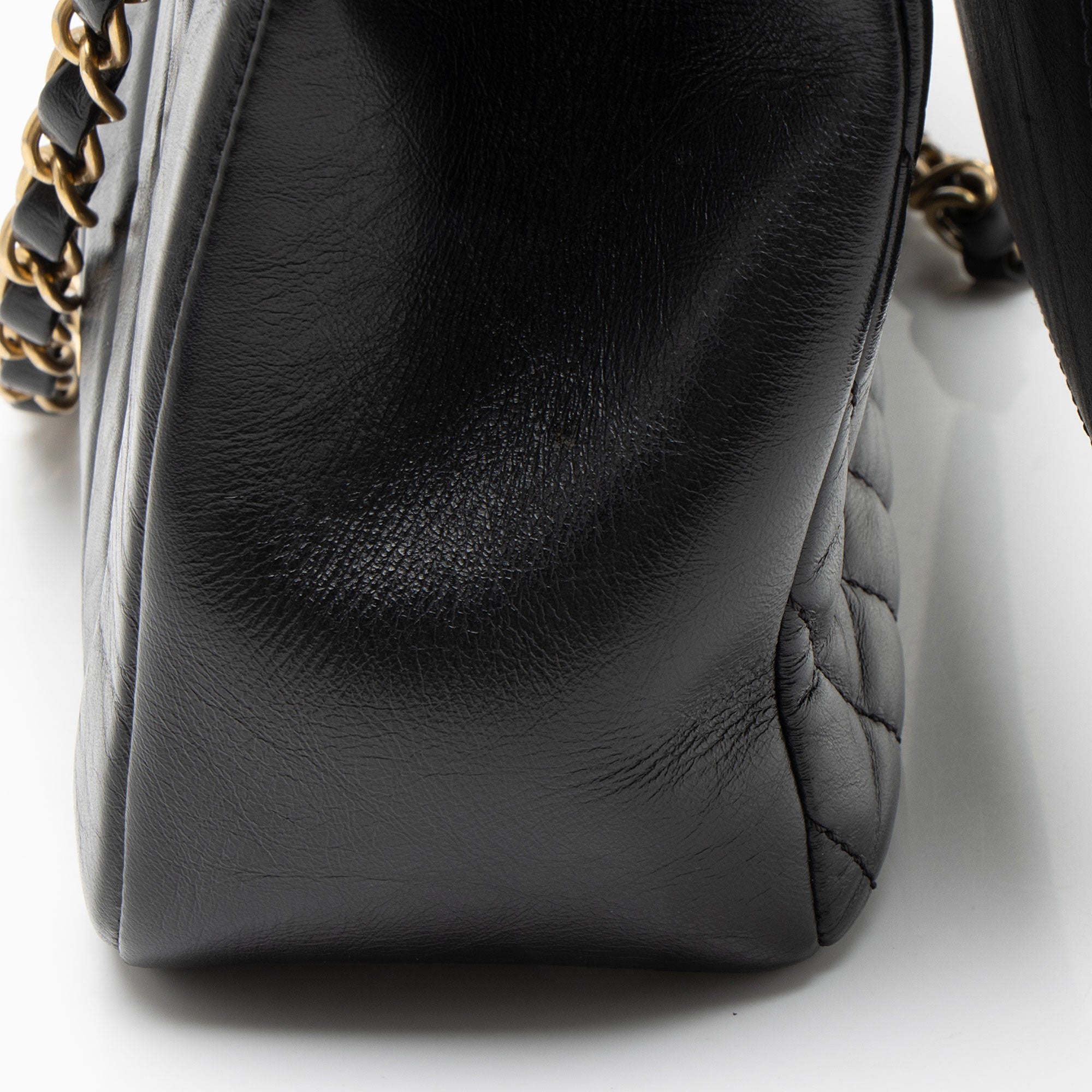 Chanel Chevron Calfskin Timeless Flap Top Handle